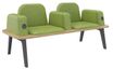 Banquette ILO - 2 places L172xP67cm -  carbone - structure chêne clair - tissu kiwi