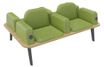 Banquette ILO - 4 places L172xP114cm -  carbone - structure chêne clair - tissu kiwi
