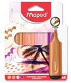 Maped Fluo'peps - Pack de 4 surligneurs - mix 2 pastel et 2 glitter - différents modèles disponibles