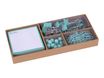 Apli Fluor Collection - Set de fournitures de bureau (punaises, trombones, pinces pliantes et notes adhésives) - turquoise