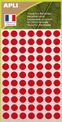 Apli Agipa - 462 Pastilles adhésives recyclées - rouge - diamètre 8 mm - réf 101779