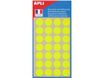 Apli Agipa - 140 Pastilles adhésives - jaune fluo - diamètre 15 mm - réf 111862