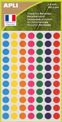 Apli Agipa - 385 Pastilles adhésives recyclées - couleurs assorties - diamètre 8 mm - réf 101781