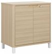 Armoire mi-haute ABSOLU - L81 x H83 x P45 - 2 portes - Chêne structuré