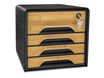 Silva by CEP - Module de classement 4 tiroirs - silva bamboo - blanc/bois