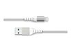 Force Power - Câble renforcé - USB A/ Lightning - 1.2 m - 2.4A - Blanc - Garanti à vie