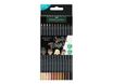 Faber-Castell Black Edition - Pack de 12 crayons de couleur - couleurs de tons de peau assorties