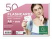 Exacompta Flashcards - 50 fiches bristols pour révisions sous anneau - 10,5 x 14,8 cm (A6) - Pointillé - Blanc