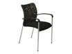 Lot de 4 chaises JULIA - avec accoudoirs - assise et dossier noir