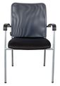 Lot de 4 chaises JULIA - avec accoudoirs - assise noire et dossier gris