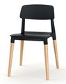 Lot de 4 chaises SCANDINAVE - pieds bois - noir