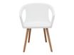 Lot de 4 chaises ONENNA - pieds bois - accoudoirs intégrés - coque blanche