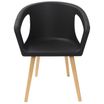 Lot de 4 chaises ONENNA - pieds bois - accoudoirs intégrés - coque noire