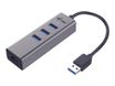 i-Tec USB 3.0 Metal - Hub - 3 x SuperSpeed USB 3.0 + 1 x 10/100/1000 - de bureau