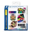 Staedtler Lumocolor 318 - Pack de 14 marqueurs permanents - Pointe fine - Couleurs assorties