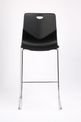 Tabouret TECSUP - Empilable - coque en polypropylène noir - pieds chromés fenêtre