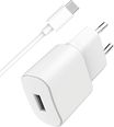Wow - Kit Chargeur USB A 2.4A + Câble USB A / USB C - 1m - Blanc