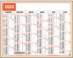 Calendrier Classique - 6 mois par face - 13,5 x 17,5 cm - Oberthur