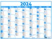 Calendrier Classique - 7 mois par face - 32 x 42 cm - bleu - Oberthur