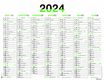 Calendrier Fluo - 7 mois par face - 43 x 55 cm - vert - Oberthur
