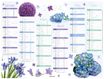 Calendrier Fleurs - 6 mois par face - 21 x 26,5 cm - Oberthur