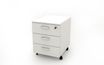 Caisson mobile - 3 tiroirs - L41xP50xH52,2 cm - structure blanche, façade blanche