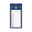 Calendrier Lecas long classique - mensuel à feuillets - 16 x 33,3 cm - bleu
