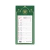 Calendrier Lecas long classique - mensuel à feuillets - 16 x 33,3 cm - vert