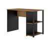 Bureau SOAN avec 2 tablettes - L107 x H 75 x P 56 cm - imitation chêne Helvezia et noir