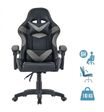Fauteuil gamer TX - accoudoirs - appui-tête intégré - noir et gris