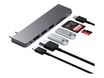 Satechi Pro Hub Slim - Hub 7 ports - USB-C x 2 - HDMI - pour Apple MacBook Air à partir de 2018 - gris