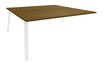 Bureau double STEELY - L160 cm - Elément suivant - Pieds blanc - plateau imitation noyer