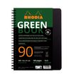 RhodiActive Greenbook - Cahier à spirale 100% recyclé - A5+ (16 x 21 cm) - 160 pages 90 g/m² - petits carreaux (5x5 mm) - noir