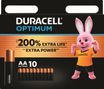 DURACELL Optimium - 10 piles alcalines - AA LR06