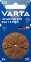VARTA - Lot de 8 piles auditives ZA312/PR41 - 160 mAh