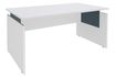 Bureau INEO JET UP Bureau Vallée - Réglable en hauteur - L160 x H74/78/82 x P80 cm - Pieds blanc - plateau blanc - Entretoise Bleue