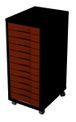 Module de bureau - 12 tiroirs - 71x30x39 - noir et rouge