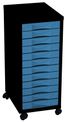 Module de bureau - 12 tiroirs - 71x30x39 - noir et bleu