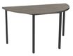 Table de réunion Demi-lune - 140 x 70 cm - Pieds carrés anthracite - imitation chêne gris