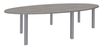 Table de réunion ovale - L280 cm - Pieds exprim alu - Plateau imitation noyer