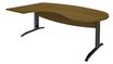 Bureau compact manager retour à gauche IDRA - 200 cm - pieds anthracite - noyer (pied de renfort obligatoire à rajouter - non inclus)