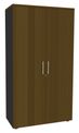 Armoire haute IDRA/DUAL - H180 x L80 x P47 - 2 portes - Corps anthacite - Portes et dessus imitation noyer