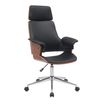 Fauteuil de bureau HECTOR - Bois multiplis imitation noyer et polyuréthane noir