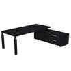 Artarredi Flora - Escritorio - rectangular - negro ceniza - matte black (RAL 9005) base