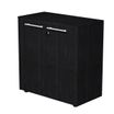 Armoire mi-haute Flora - L82,8xP43xH81,4 cm - portes mélaminés - 1 étagère - frêne noir