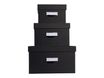 Exacompta OfficeByMe - Lot de 3 boîtes de rangement - noir