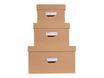 Exacompta OfficeByMe - Lot de 3 boîtes de rangement - beige
