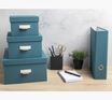 Exacompta OfficeByMe - Lot de 3 boîtes de rangement - bleu canard