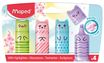 Maped Fluo'Peps Pastel - 4 Mini surligneurs décor KAWAI (blister 100% carton)