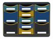 Exacompta Neo Deco - Module de classement 11 tiroirs - noir/multicolore